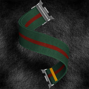 For Samsung Galaxy Watch8 / Watch8 Classic Adjustable Single Loop Elastic Nylon Watch Band(Green Red)