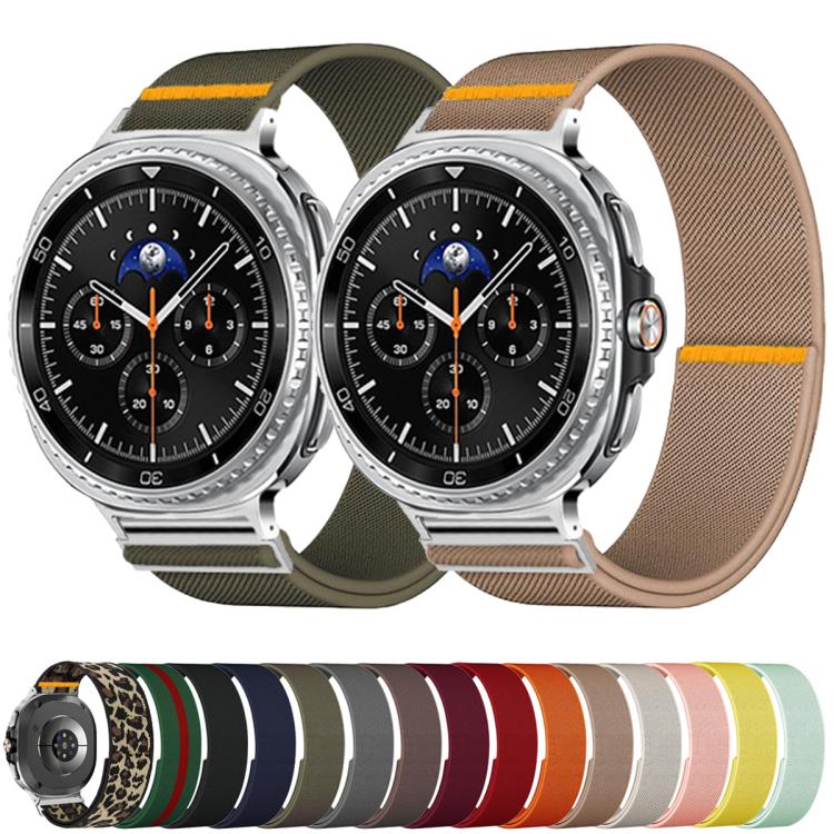 For Samsung Galaxy Watch8 / Watch8 Classic Adjustable Single Loop Elastic Nylon Watch Band(Milk Tea)