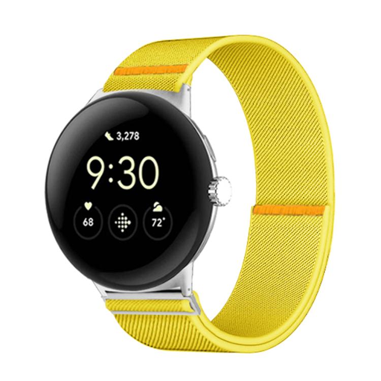 For Google Pixel Watch 3 45mm Adjustable Single Loop Elastic Nylon Watch Band(Yellow)