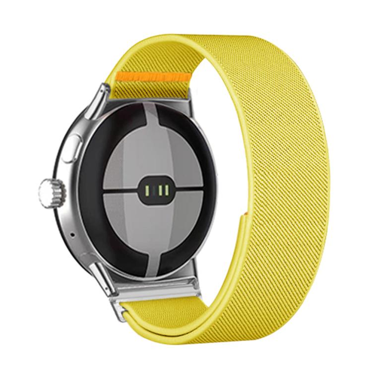 For Google Pixel Watch 3 45mm Adjustable Single Loop Elastic Nylon Watch Band(Yellow)