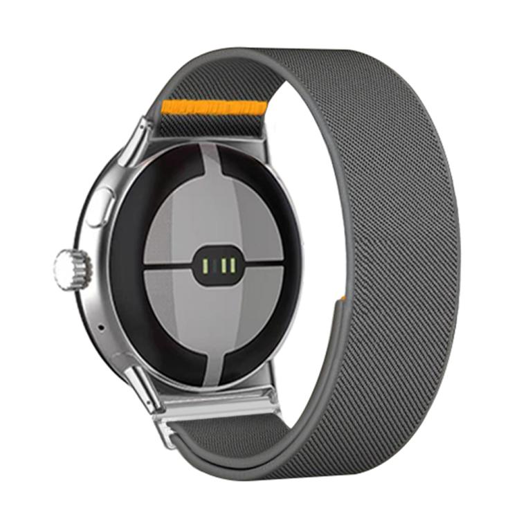 For Google Pixel Watch 3 45mm Adjustable Single Loop Elastic Nylon Watch Band(Gray)