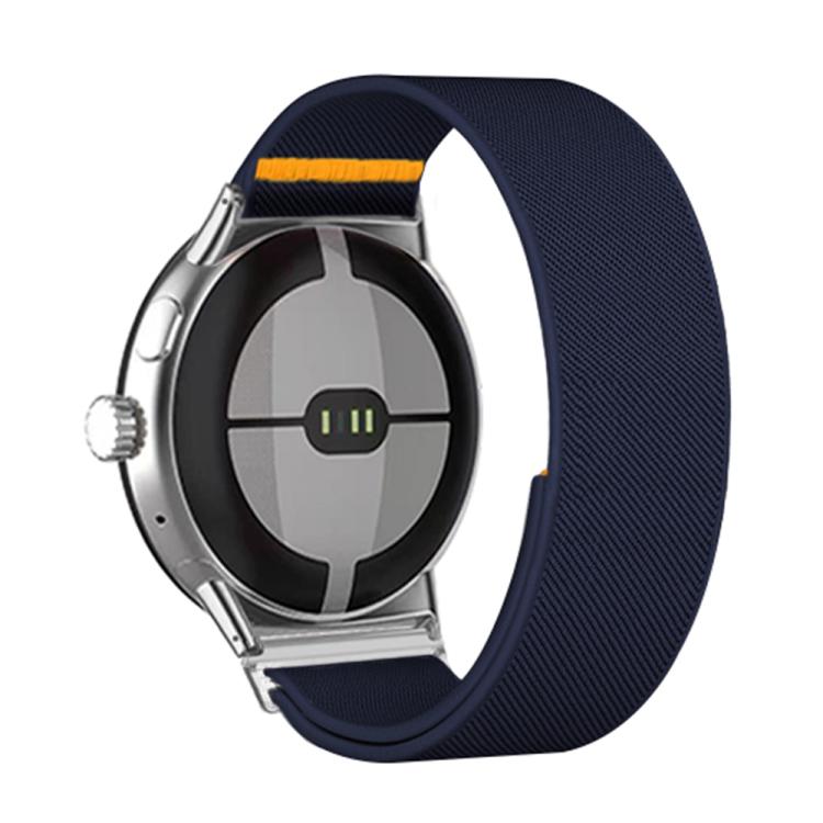 For Google Pixel Watch 3 45mm Adjustable Single Loop Elastic Nylon Watch Band(Dark Blue)