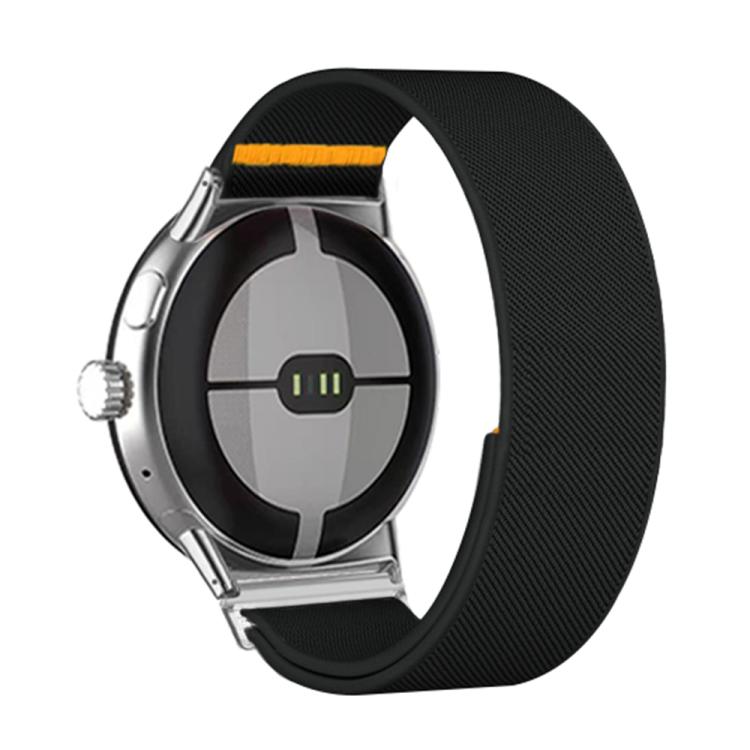 For Google Pixel Watch 3 45mm Adjustable Single Loop Elastic Nylon Watch Band(Black)