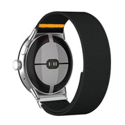 For Google Pixel Watch 3 45mm Adjustable Single Loop Elastic Nylon Watch Band(Black)