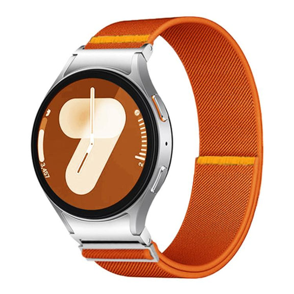 For Samsung Galaxy Watch FE / 7 / 6 / 5 / 4 Adjustable Single Loop Elastic Nylon Watch Band(Orange)
