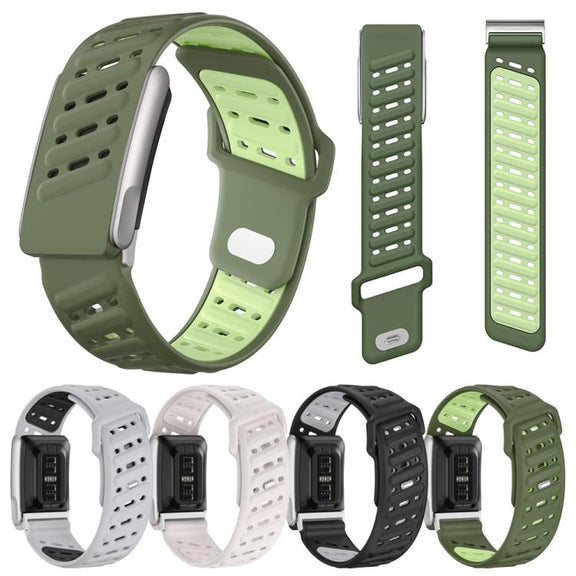 Reverse Buckle Sports Breathable Silicone Watch Band For WHOOP 5.0 Regular(Light Gray Black)