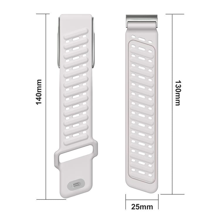 Reverse Buckle Sports Breathable Silicone Watch Band For WHOOP 5.0 Regular(Light Gray Black)