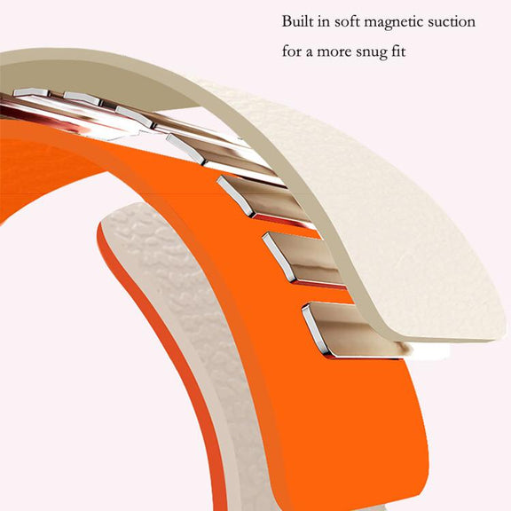 For Samsung Galaxy Watch8 / 8 Classic Lychee Texture Soft Magnetic Silicone Watch Band(Starlight Orange)