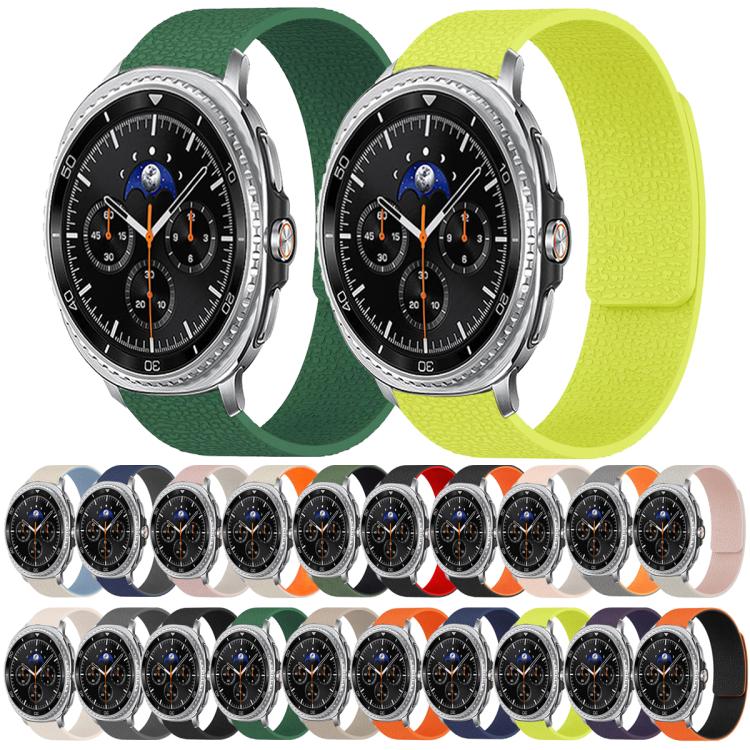 For Samsung Galaxy Watch8 / 8 Classic Lychee Texture Soft Magnetic Silicone Watch Band(Black Red)