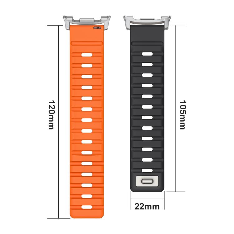 For Samsung Galaxy Watch8 / Watch8 Classic Norman Magnetic Silicone Watch Band(Gray Orange)
