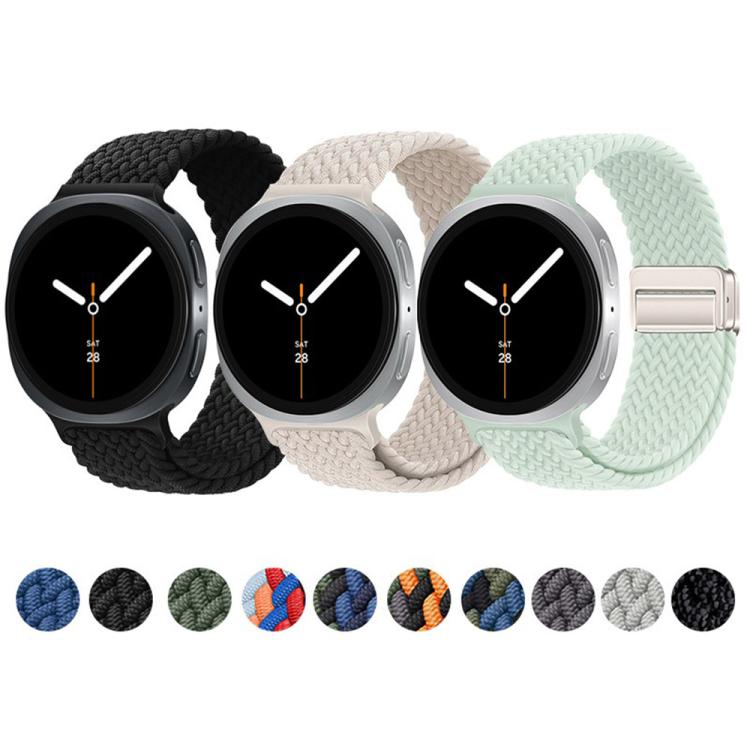 For Samsung Galaxy Watch8 / Watch8 Classic Loop Magnetic Buckle Braided Nylon Watch Band(Violet)