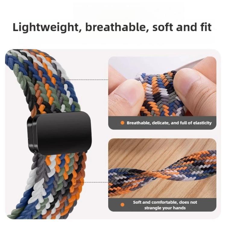 For Samsung Galaxy Watch8 / Watch8 Classic Loop Magnetic Buckle Braided Nylon Watch Band(Starlight)