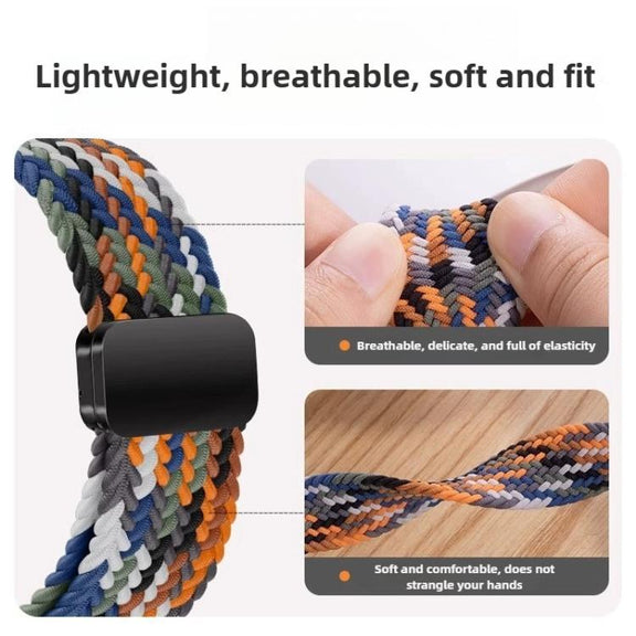 For Samsung Galaxy Watch8 / Watch8 Classic Loop Magnetic Buckle Braided Nylon Watch Band(Deep Blue)