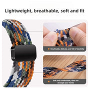 For Samsung Galaxy Watch8 / Watch8 Classic Loop Magnetic Buckle Braided Nylon Watch Band(Space Gray)