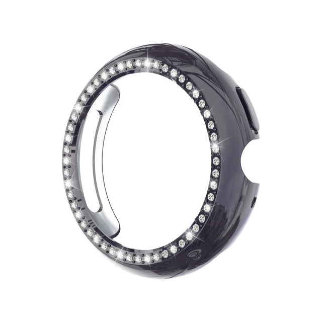 For Google Pixel Watch4 41mm Single Row Diamond Hollow PC Watch Protective Cover(Gun Metal)
