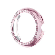 For Google Pixel Watch4 41mm Single Row Diamond Hollow PC Watch Protective Cover(Pink)
