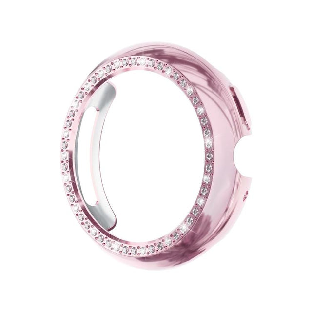 For Google Pixel Watch4 41mm Single Row Diamond Hollow PC Watch Protective Cover(Pink)