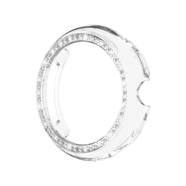 For Google Pixel Watch4 45mm Single Row Diamond Hollow PC Watch Protective Cover(Transparent)
