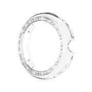 For Google Pixel Watch4 45mm Single Row Diamond Hollow PC Watch Protective Cover(Transparent)