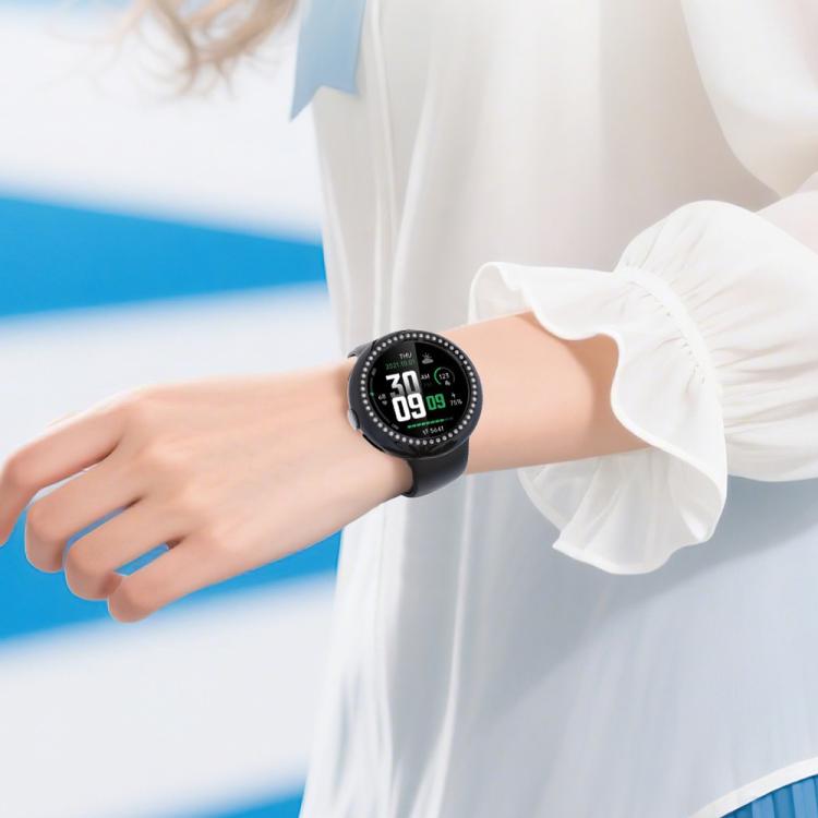 For Google Pixel Watch4 41mm Single Row Diamond Hollow PC Watch Protective Cover(Silver)