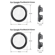 For Google Pixel Watch4 45mm Tempered Film Integrated PC Watch Protective Cover(Black)