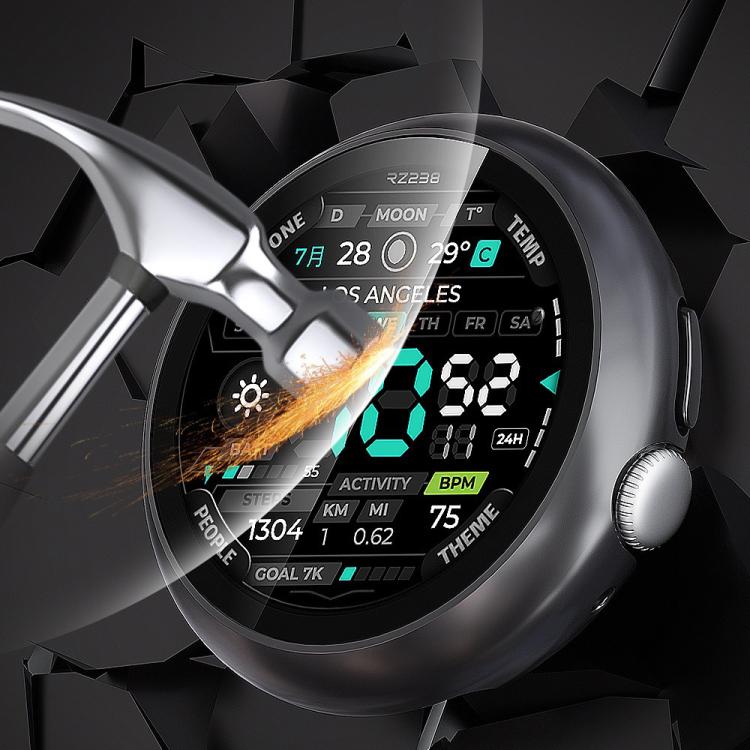For Google Pixel Watch4 41mm Tempered Film Integrated PC Watch Protective Cover(Starlight)