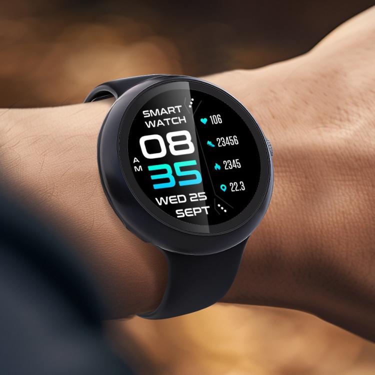 For Google Pixel Watch4 45mm Tempered Film Integrated PC Watch Protective Cover(Gun Metal)