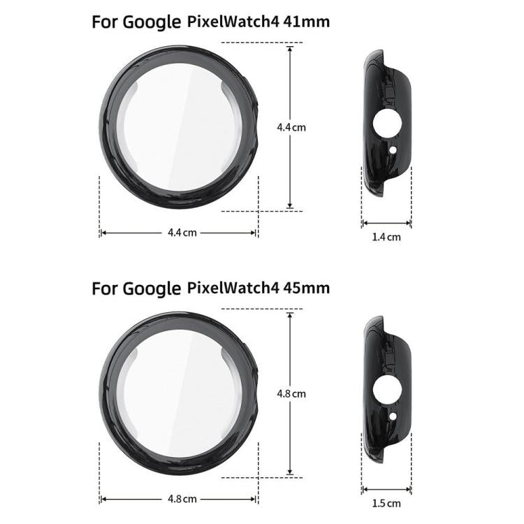 For Google Pixel Watch4 45mm Full Coverage Electroplated TPU Watch Protective Cover(Transparent)