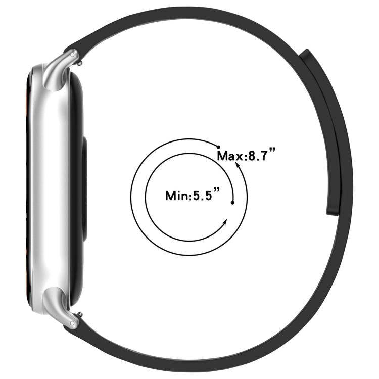 12mm Striped Soft Magnetic Silicone Watch Band(Pink Blue)