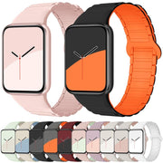For Xiaomi Smart Band 9 Pro / Redmi Watch 5 Tri-Beads Magnetic Silicone Watch Band(Gray Orange)