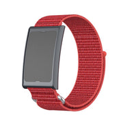 For Amazfit Helio Strap Metal Ring Two Sections Nylon Hook and Loop Fastener Watch Band(Red)