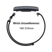 For Amazfit Helio Strap Metal Ring Two Sections Nylon Hook and Loop Fastener Watch Band(Deep Black)