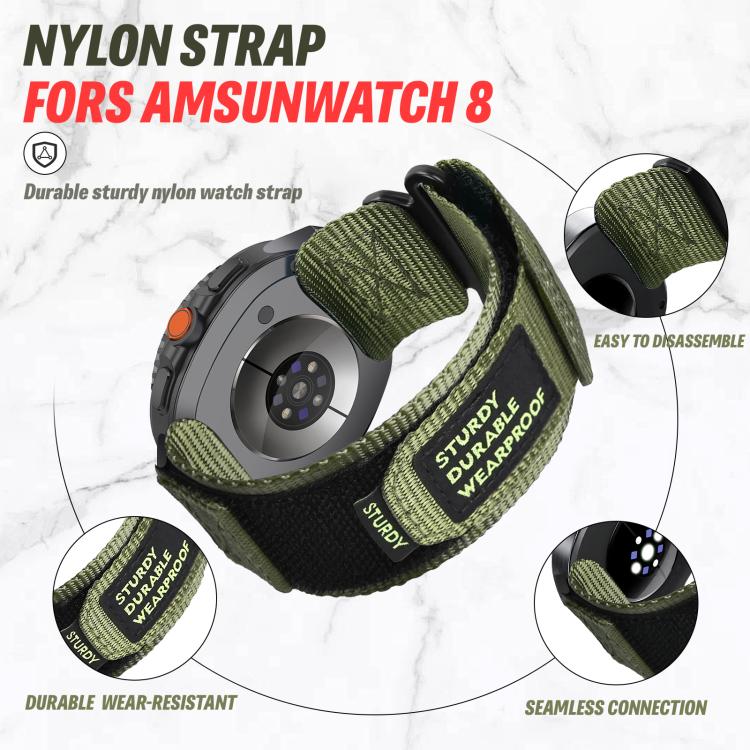 For Samsung Galaxy Watch8 / Watch8 Classic Two Sections Nylon Hook And Loop Fastener Watch Band(Green)