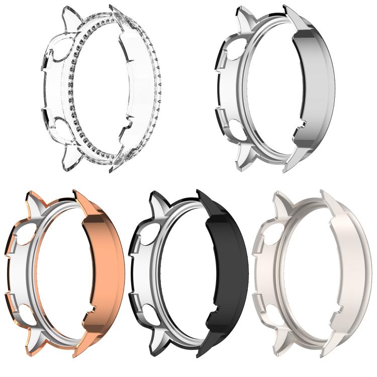 For OnePlus Watch 3 43mm Single Row Diamond Half Coverage Hollow PC Watch Protective Cover(Transparency)