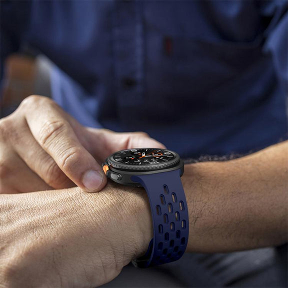 For Samsung Galaxy Watch8 / Watch8 Classic Mesh Magnetic Silicone Watch Band(Midnight Blue)