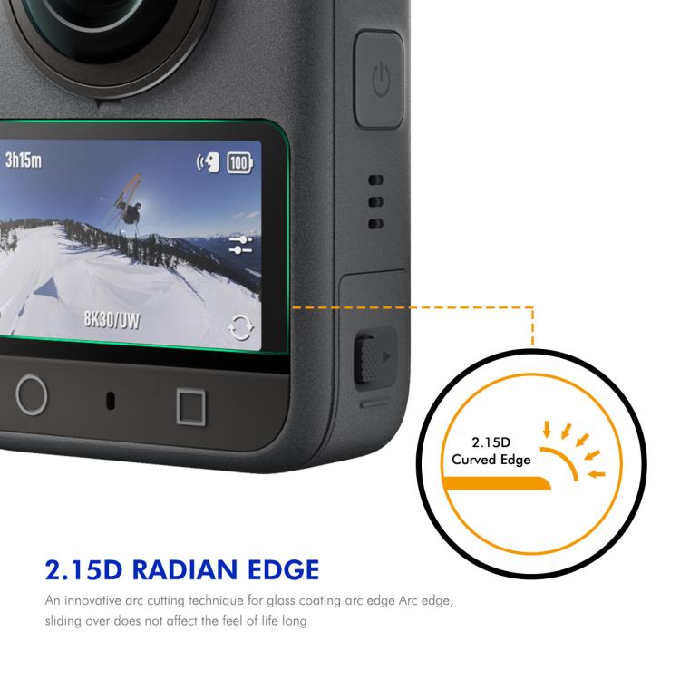 For DJI Osmo 360 2pcs ENKAY Hat-Prince 0.2mm 9H Tempered Glass Screen Protector Watch Film