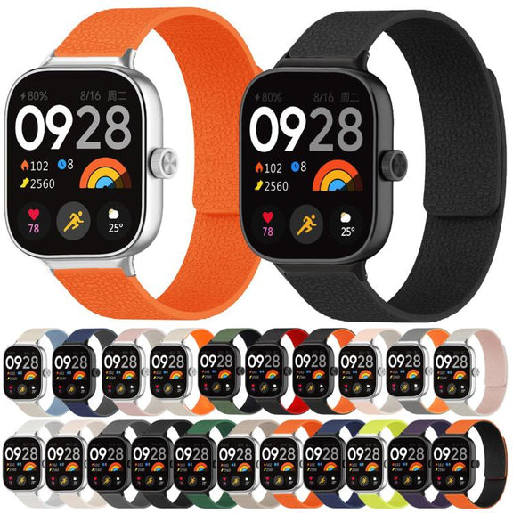 For Xiaomi Smart Band 9 Pro / Redmi Watch 5 Lychee Texture Soft Magnetic Silicone Watch Band(Stone Color)