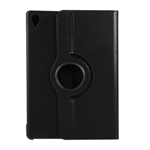 ENKAY 360 Degree Rotation Lichi Texture Leather Case with Holder for HUAWEI MediaPad M6 10.8 2019(Black)