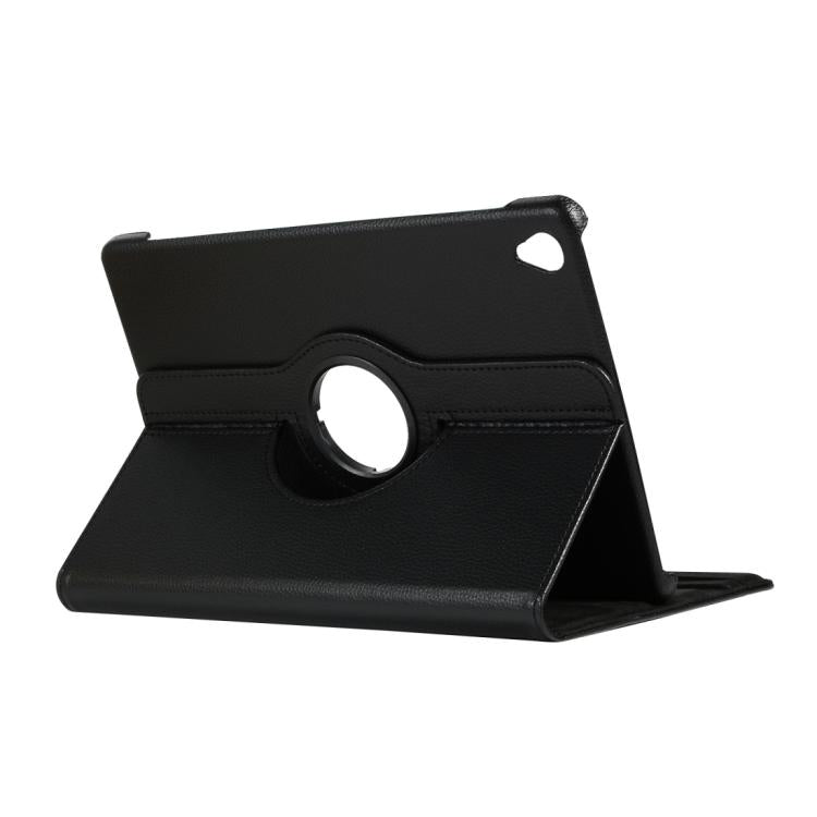 ENKAY 360 Degree Rotation Lichi Texture Leather Case with Holder for HUAWEI MediaPad M6 10.8 2019(Black)