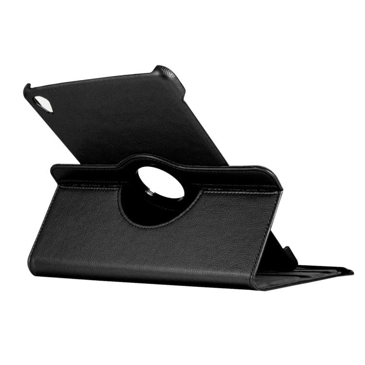 ENKAY 360 Degree Rotation Lichi Texture Leather Case with Holder for HUAWEI MediaPad M6 10.8 2019(Black)