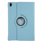ENKAY 360 Degree Rotation Lichi Texture Leather Case with Holder for HUAWEI MediaPad M6 10.8 2019(Light Blue)