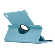 ENKAY 360 Degree Rotation Lichi Texture Leather Case with Holder for HUAWEI MediaPad M6 10.8 2019(Light Blue)
