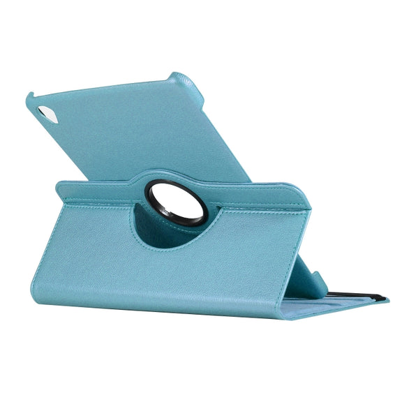 ENKAY 360 Degree Rotation Lichi Texture Leather Case with Holder for HUAWEI MediaPad M6 10.8 2019(Light Blue)