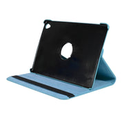 ENKAY 360 Degree Rotation Lichi Texture Leather Case with Holder for HUAWEI MediaPad M6 10.8 2019(Light Blue)