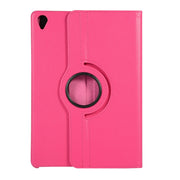 ENKAY 360 Degree Rotation Lichi Texture Leather Case with Holder for HUAWEI MediaPad M6 10.8 2019(Rose)