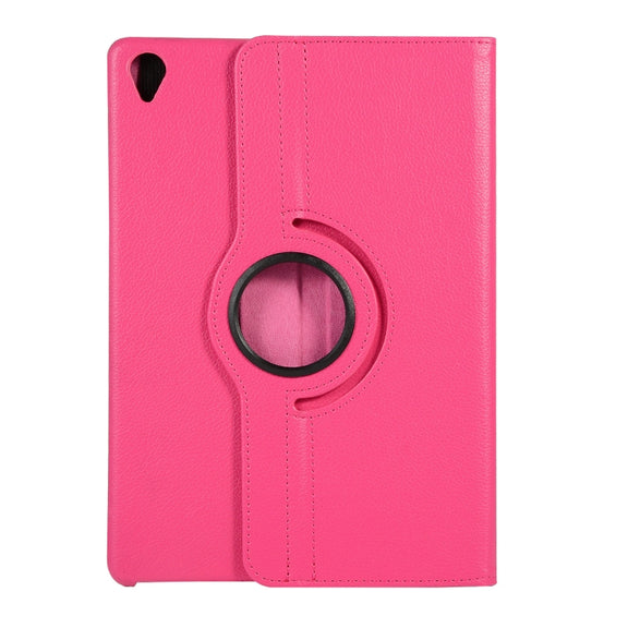 ENKAY 360 Degree Rotation Lichi Texture Leather Case with Holder for HUAWEI MediaPad M6 10.8 2019(Rose)