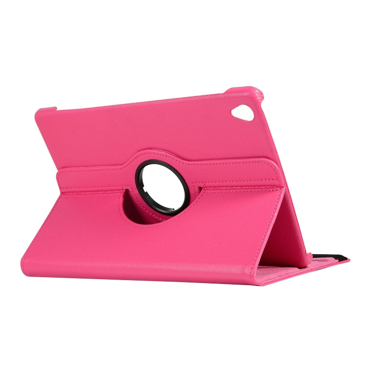 ENKAY 360 Degree Rotation Lichi Texture Leather Case with Holder for HUAWEI MediaPad M6 10.8 2019(Rose)