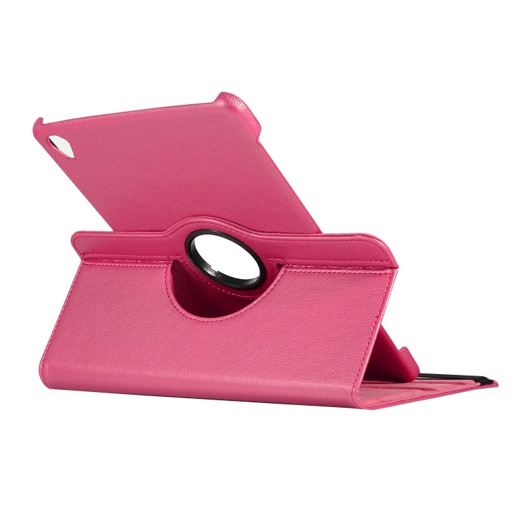 ENKAY 360 Degree Rotation Lichi Texture Leather Case with Holder for HUAWEI MediaPad M6 10.8 2019(Rose)