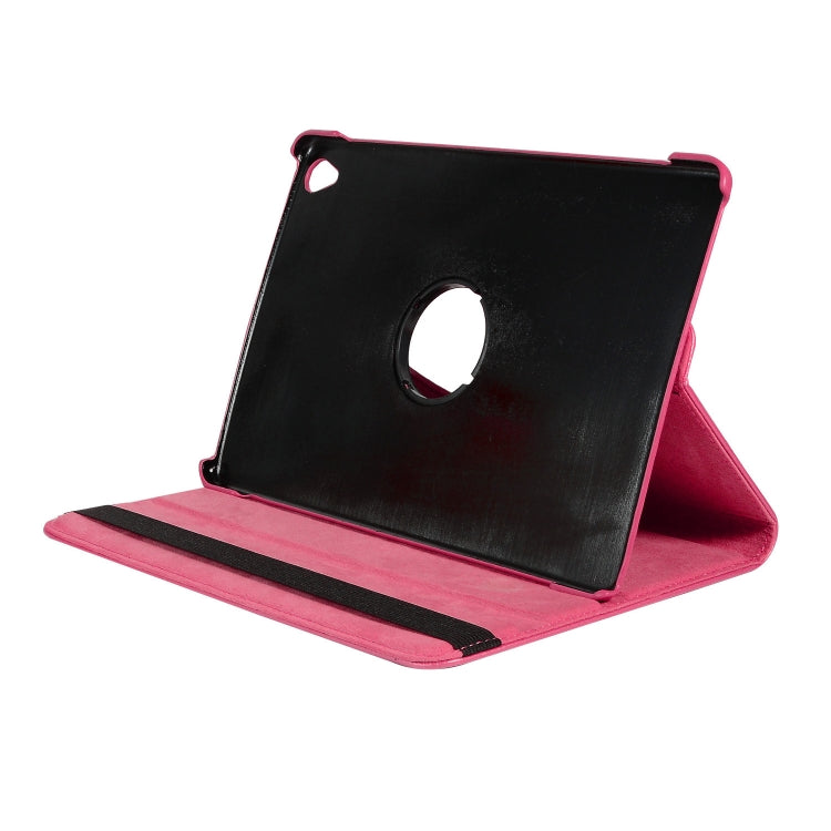ENKAY 360 Degree Rotation Lichi Texture Leather Case with Holder for HUAWEI MediaPad M6 10.8 2019(Rose)