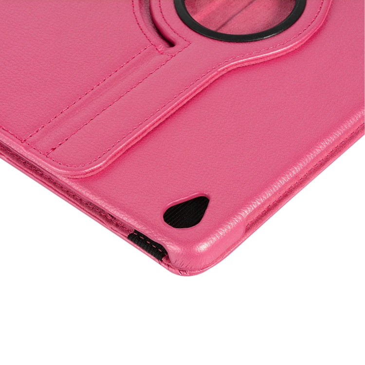 ENKAY 360 Degree Rotation Lichi Texture Leather Case with Holder for HUAWEI MediaPad M6 10.8 2019(Rose)